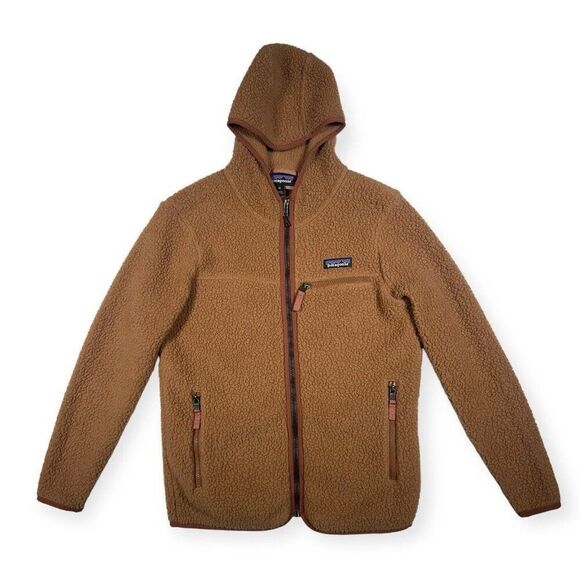 Patagonia Pile Fleece Retro Hoodie Women’s XS‎ Orange Full Zip